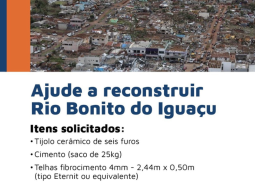 Blumenau arrecada materiais de construção para Rio Bonito do Iguaçu, atingida por tornado. 