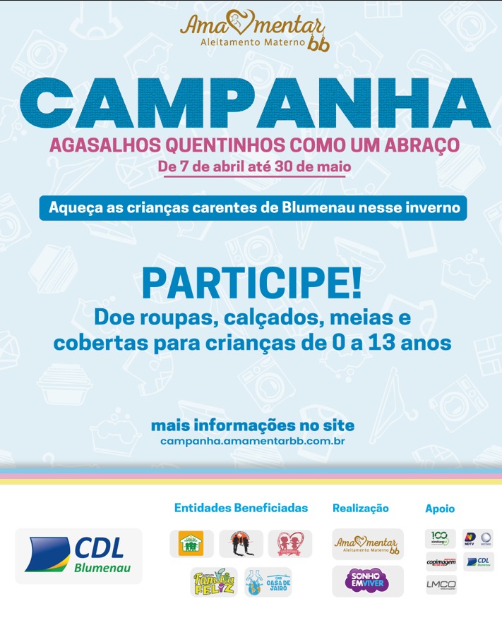 Campanha do agasalho: CDL Blumenau é ponto de coleta e convida a comunidade a doar