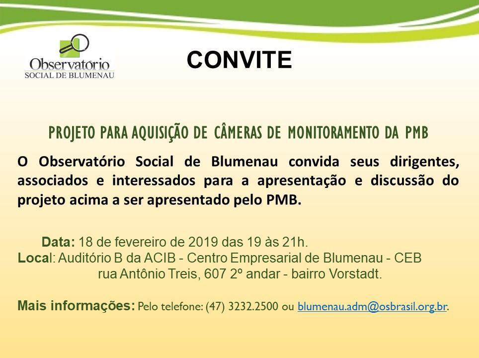 Convite: prefeitura apresenta projeto para aquisição de câmeras de monitoramento 