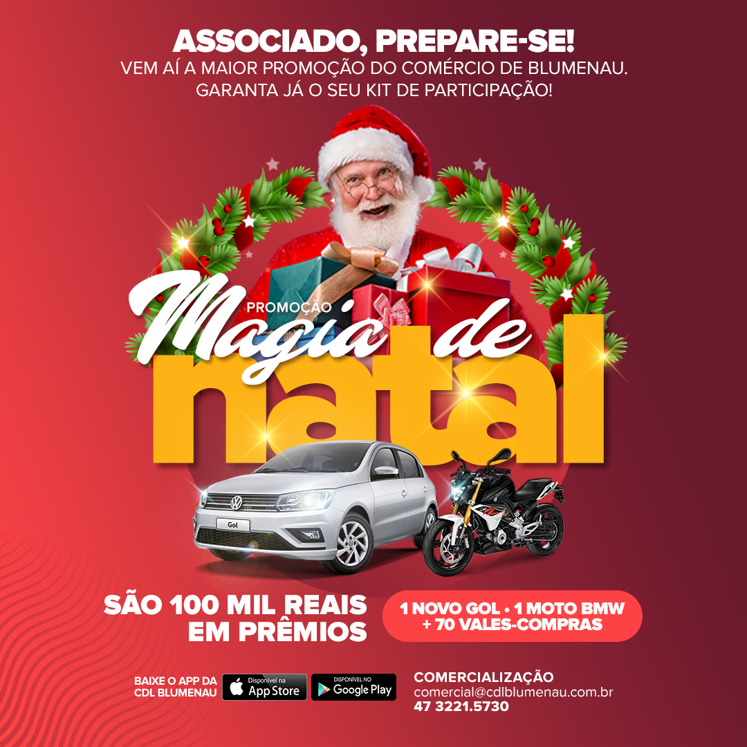 Empresários já podem aderir à promoção Magia de Natal, da CDL Blumenau