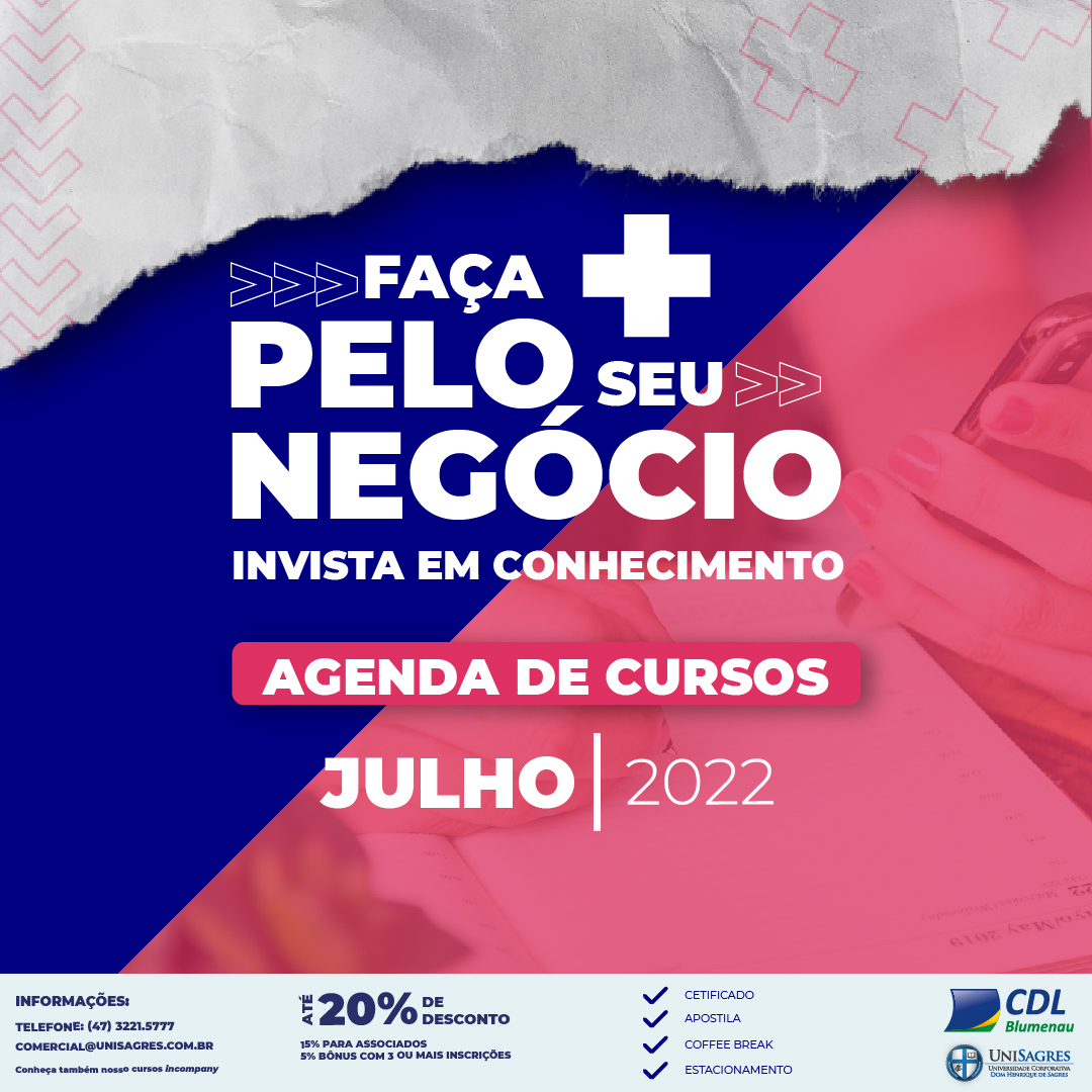 Agenda de Cursos Julho 2022 CDL Blumenau
