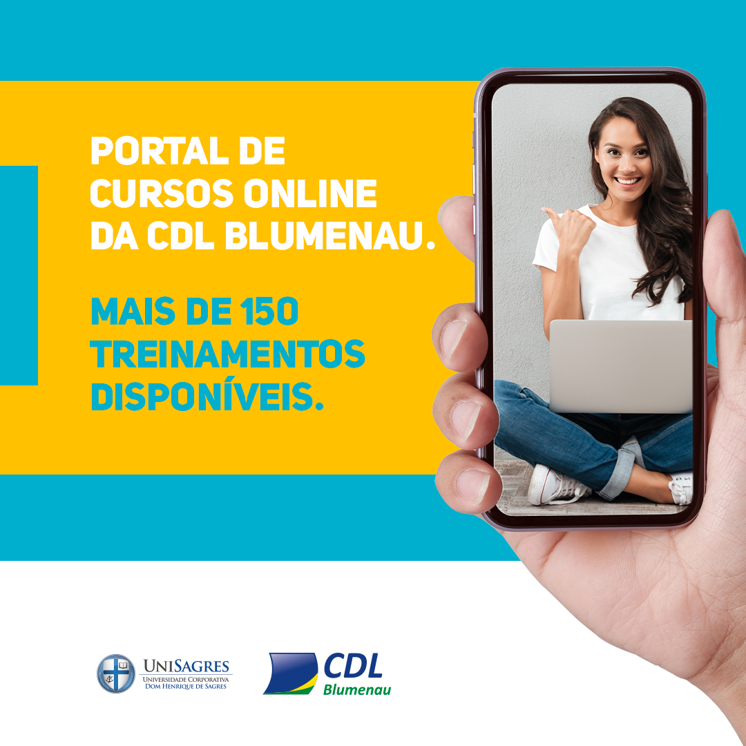 Conheça a plataforma de cursos on-line da CDL Blumenau, em parceria com a UniSagres