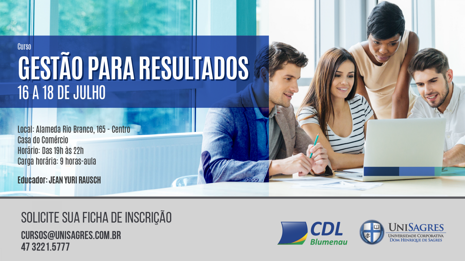 Gestão para resultados é tema de curso na CDL Blumenau
