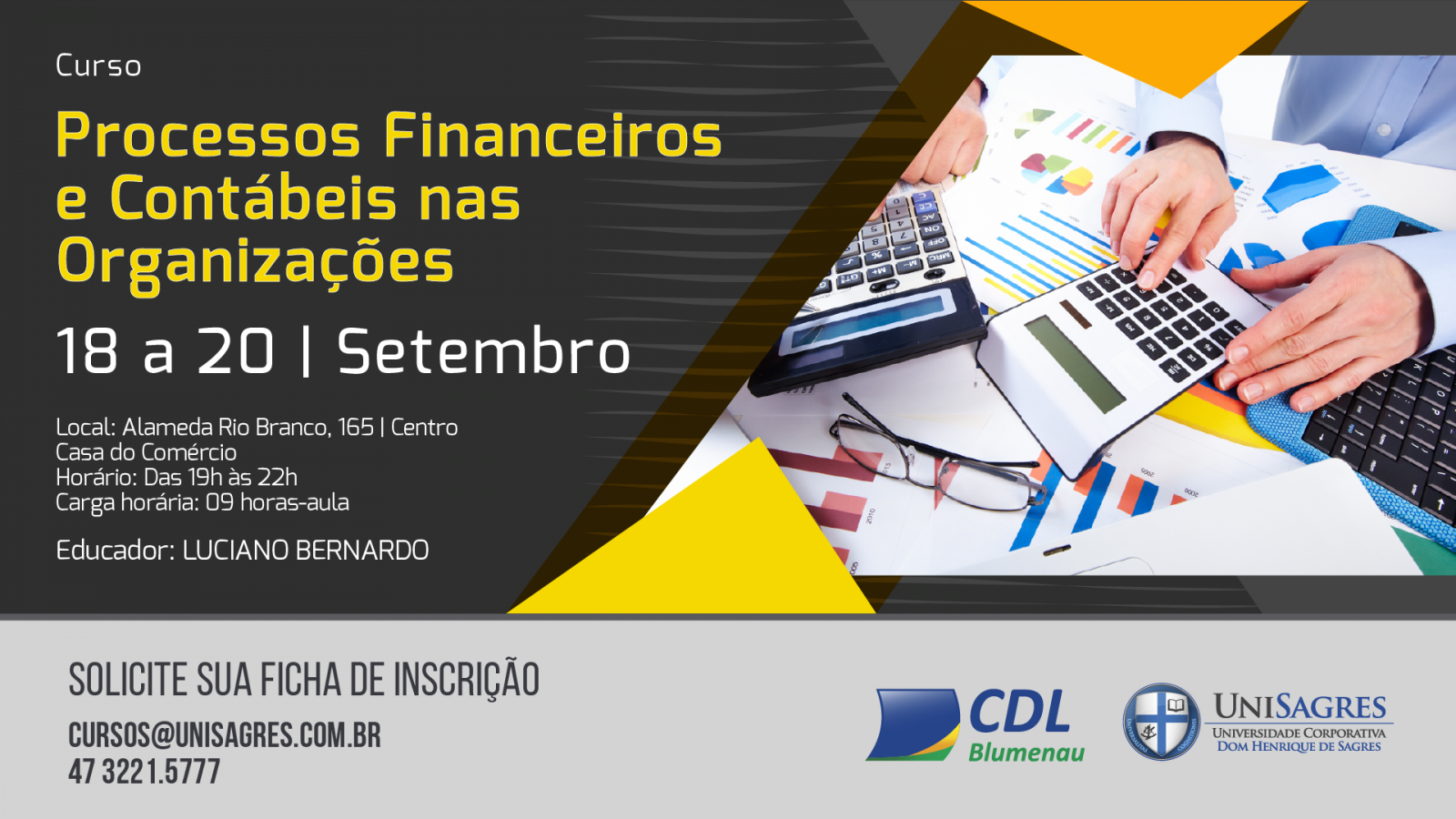 Curso Processos Financeiros e Contábeis nas Organizações está com inscrições abertas