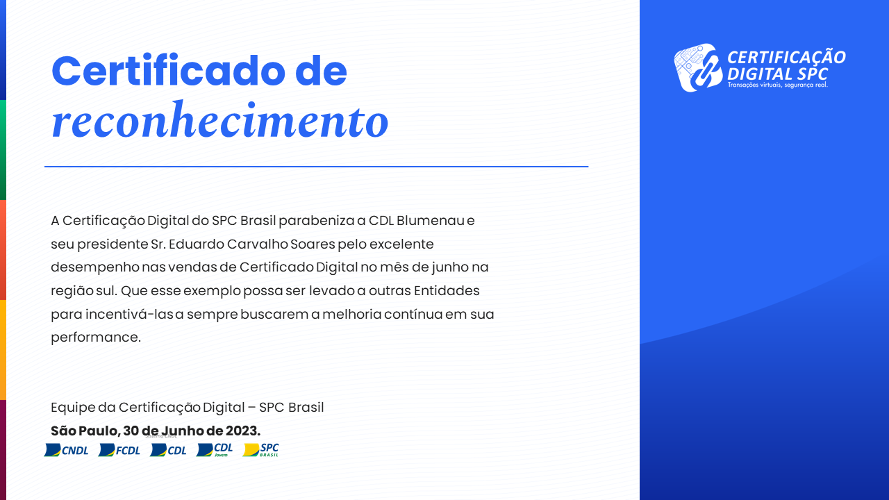 Certificação Digital da CDL Blumenau está entre as melhores do Sul do Brasil