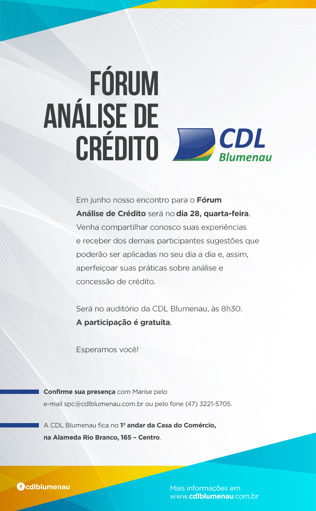 Fórum Análise de Crédito será no dia 28 de junho