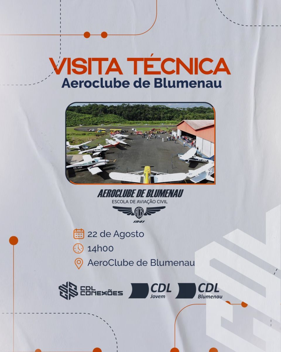 Núcleo CDL Conexões fará visita técnica ao Aeroclube de Blumenau