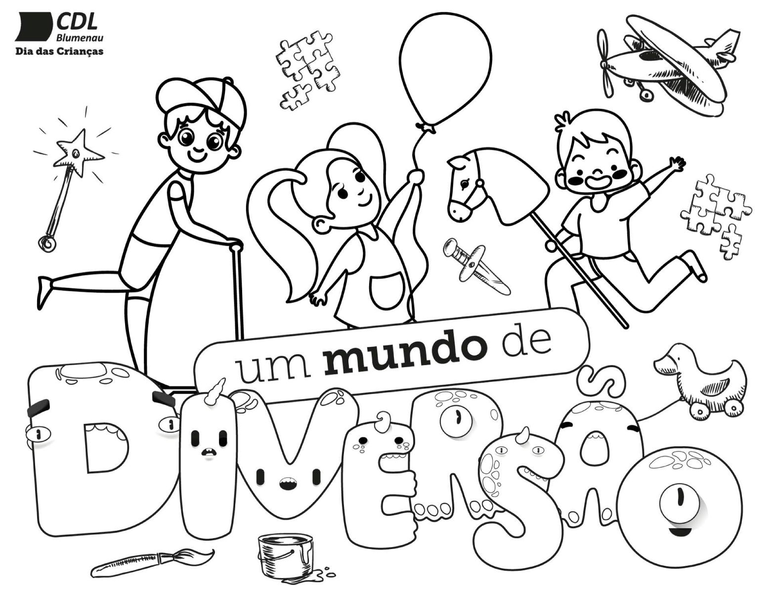 Desenho Dia das Crianças CDL Blumenau