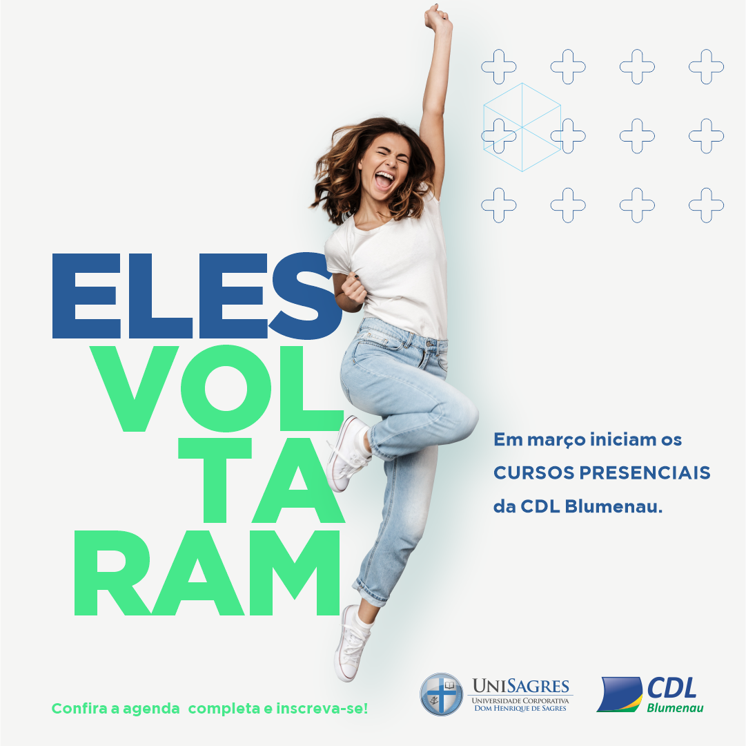 CDL Blumenau e UniSagres retomam os cursos presenciais. Confira a agenda!