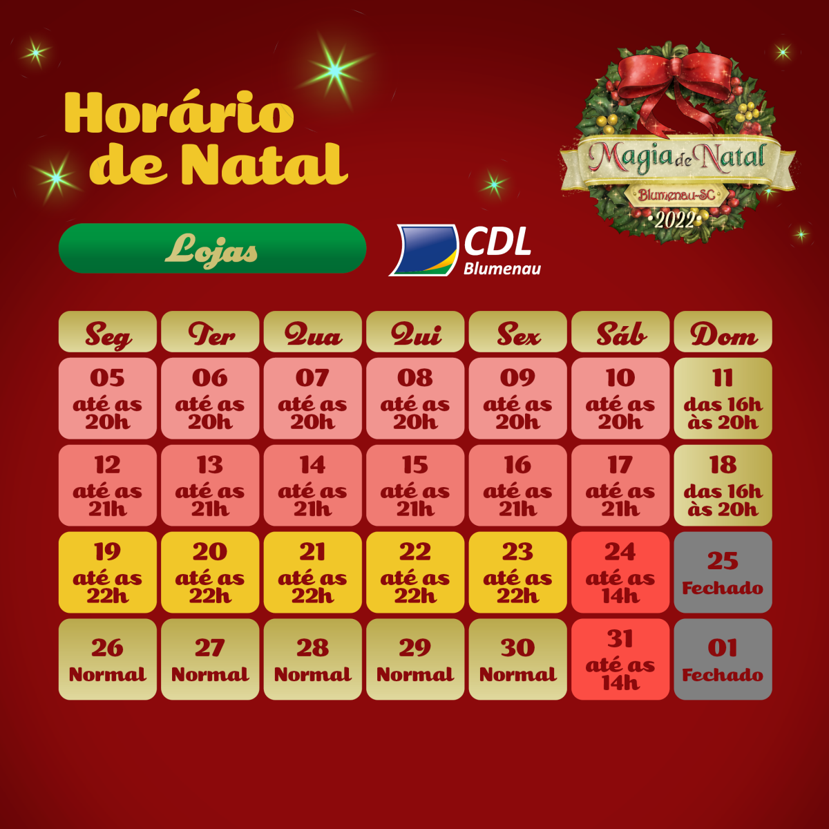 Horário de Natal 2022