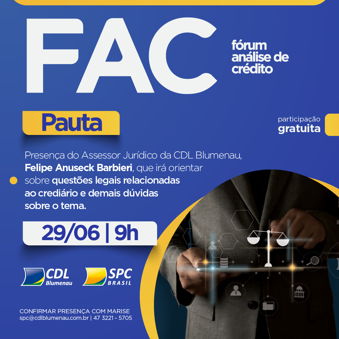 Advogado participa do Fórum Análise de Crédito para discutir questões legais relacionadas ao crediário