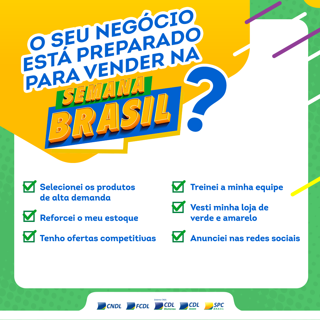 Check list Semana Brasil 2020