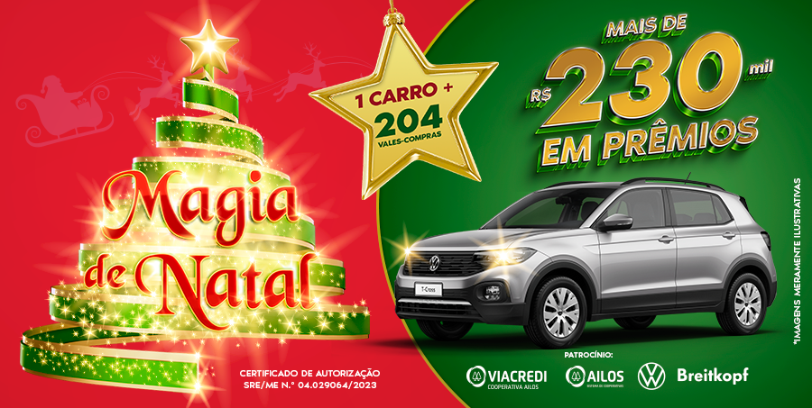 Sábado terá o primeiro sorteio da promoção Magia de Natal, da CDL Blumenau