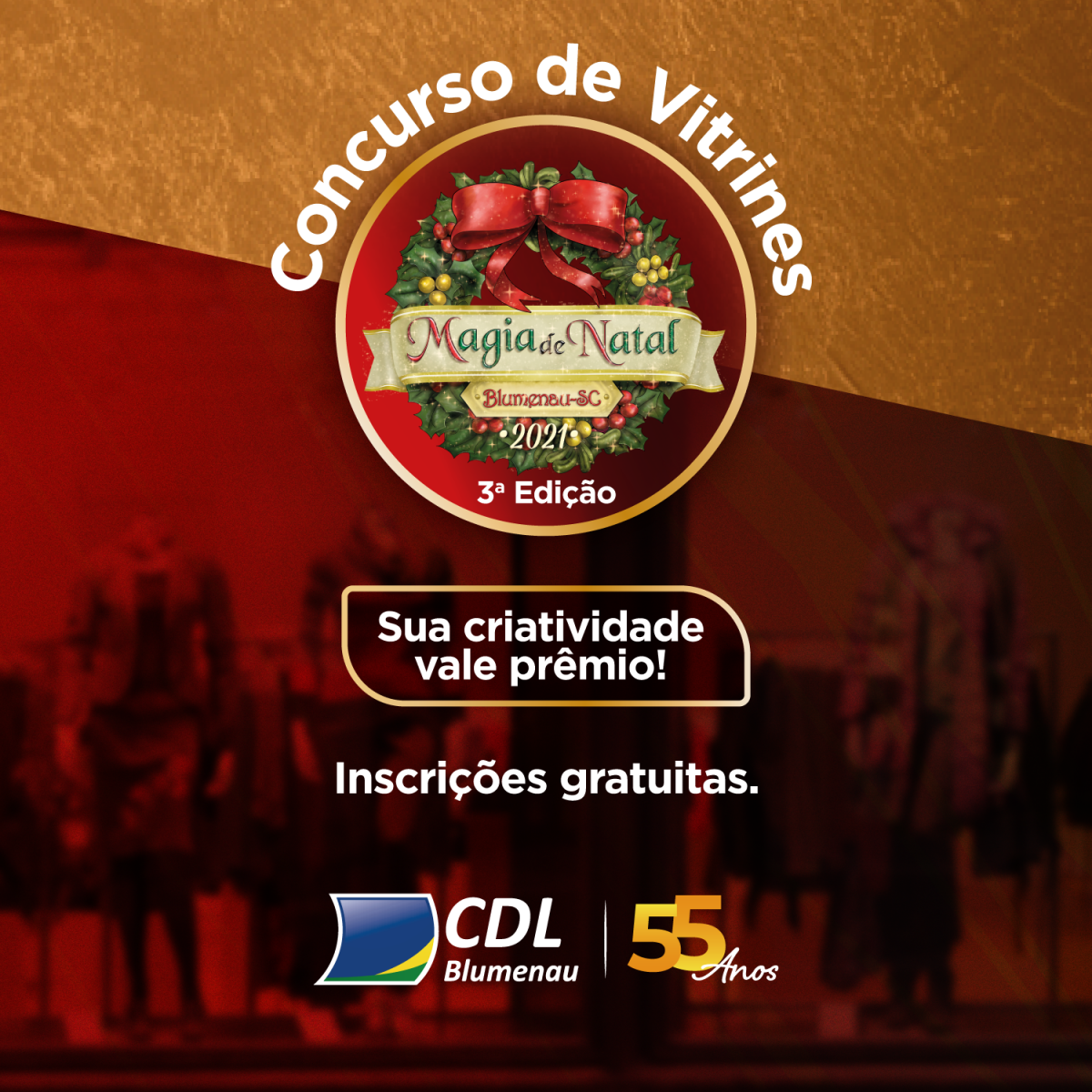 Natal é tema de concurso de vitrines promovido pela CDL Blumenau 