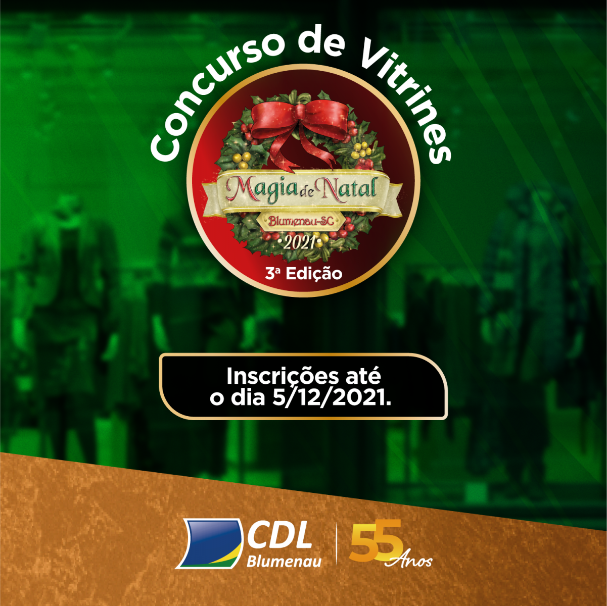 Últimos dias para se inscrever no Concurso de Vitrines de Natal promovido pela CDL Blumenau 
