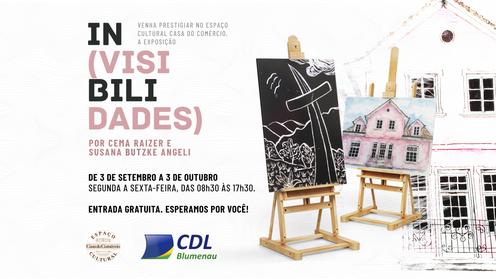 Exposição In (Visibilidades) faz homenagem aos 168 anos de Blumenau, na CDL