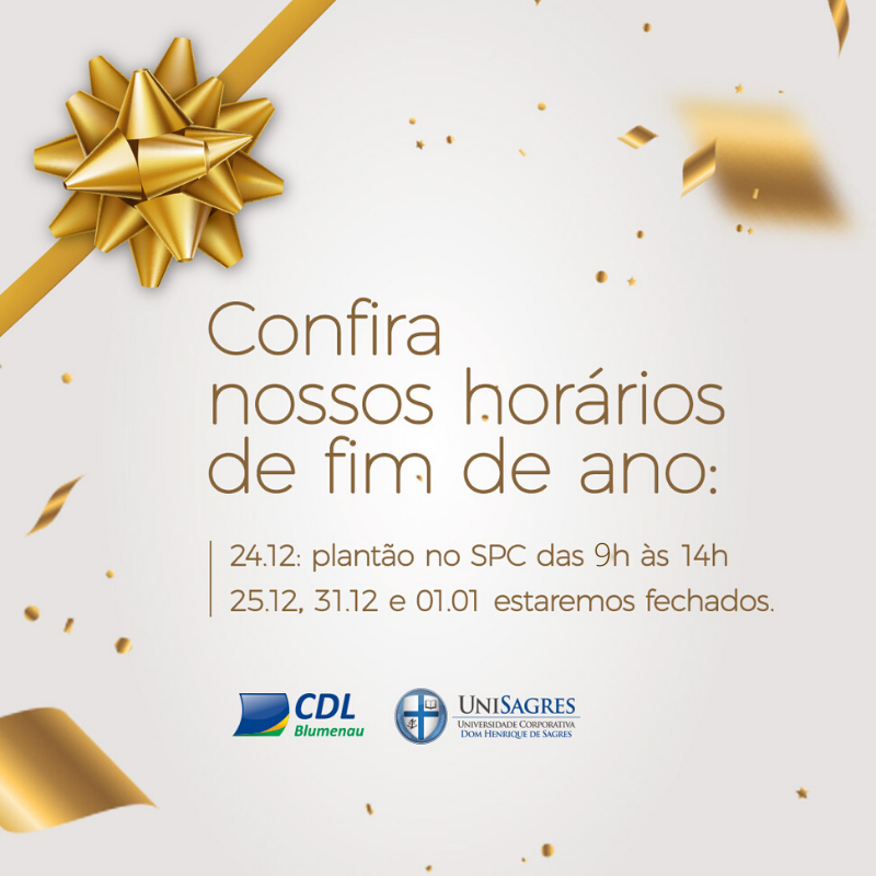 Horário atendimento CDL Blumenau