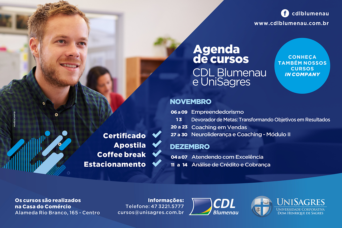 Agenda de cursos CDL Blumenau