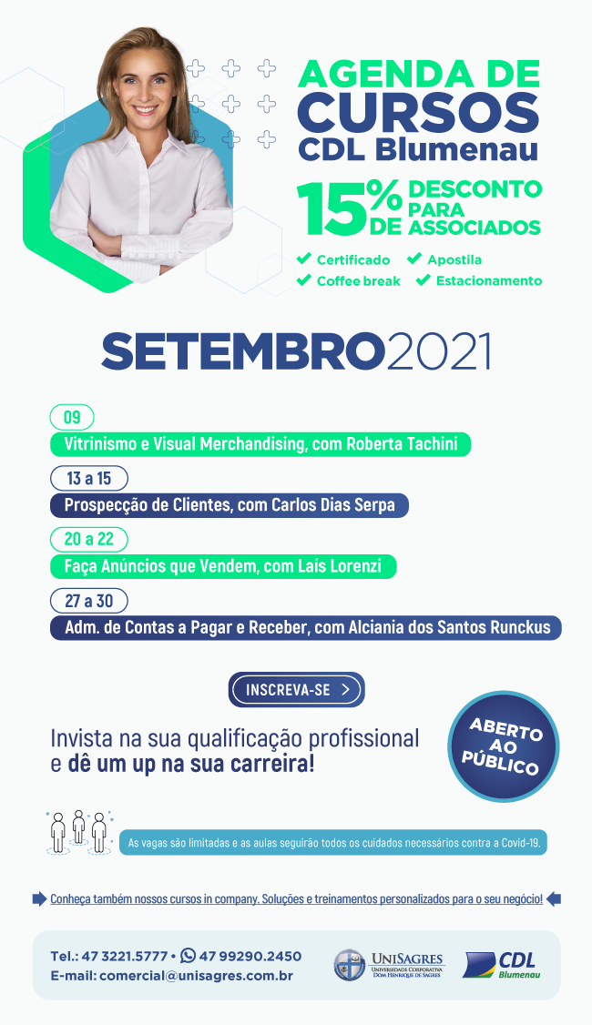 Conheça a agenda de cursos para setembro e participe