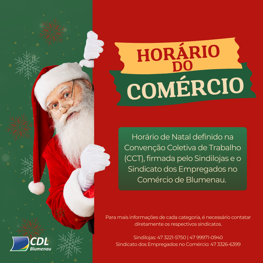 Horários de Natal: veja como será o funcionamento do comércio em Blumenau