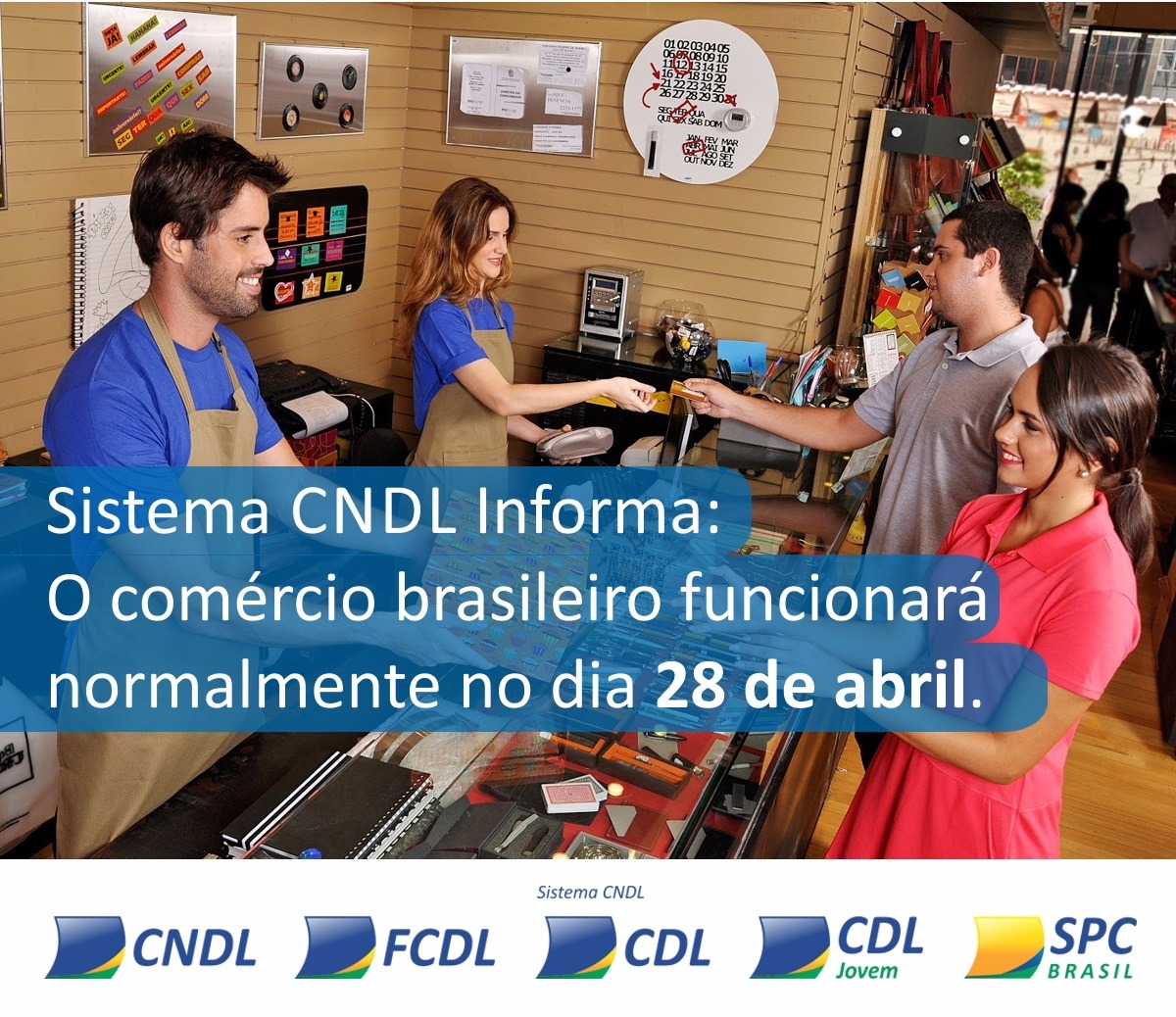 Comércio brasileiro funcionará normalmente no dia 28 de abril