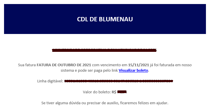 Atenção! CDL Blumenau apresenta novo modelo de fatura