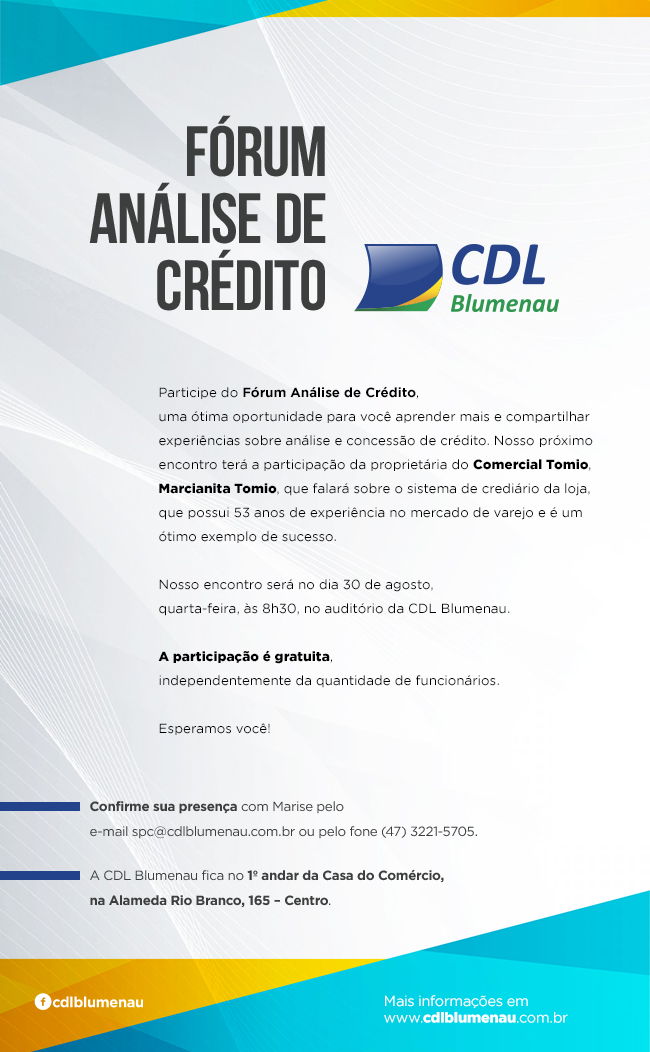 Comercial Tomio participará do Fórum Análise de Crédito 