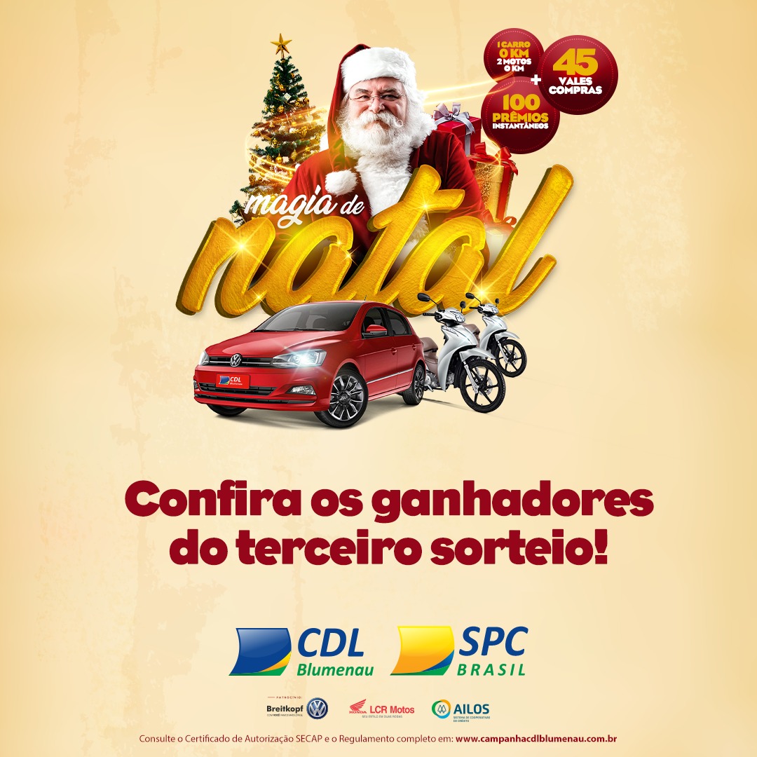 CDL Blumenau divulga ganhador do carro, da promoção Magia de Natal