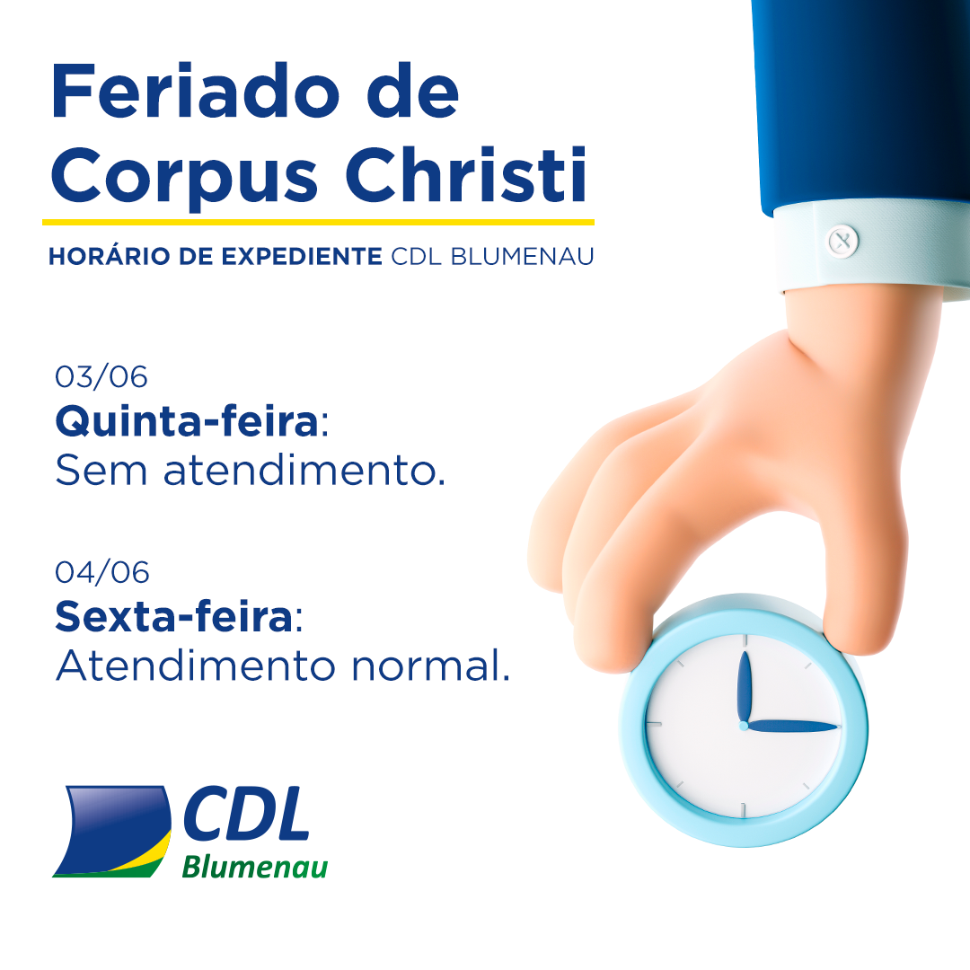 Corpus Christi: confira como será o atendimento da CDL no feriado