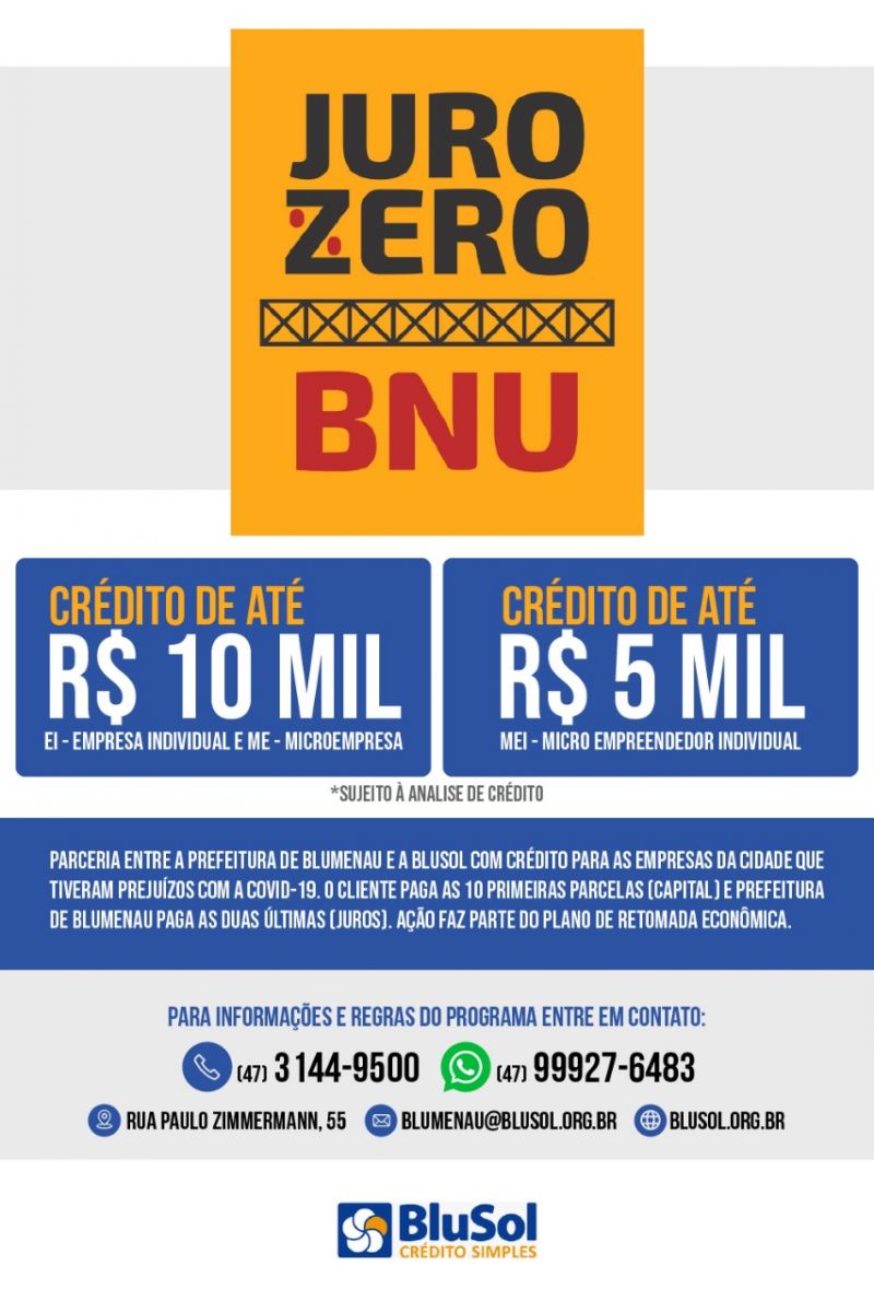 Programa Juro Zero Blumenau