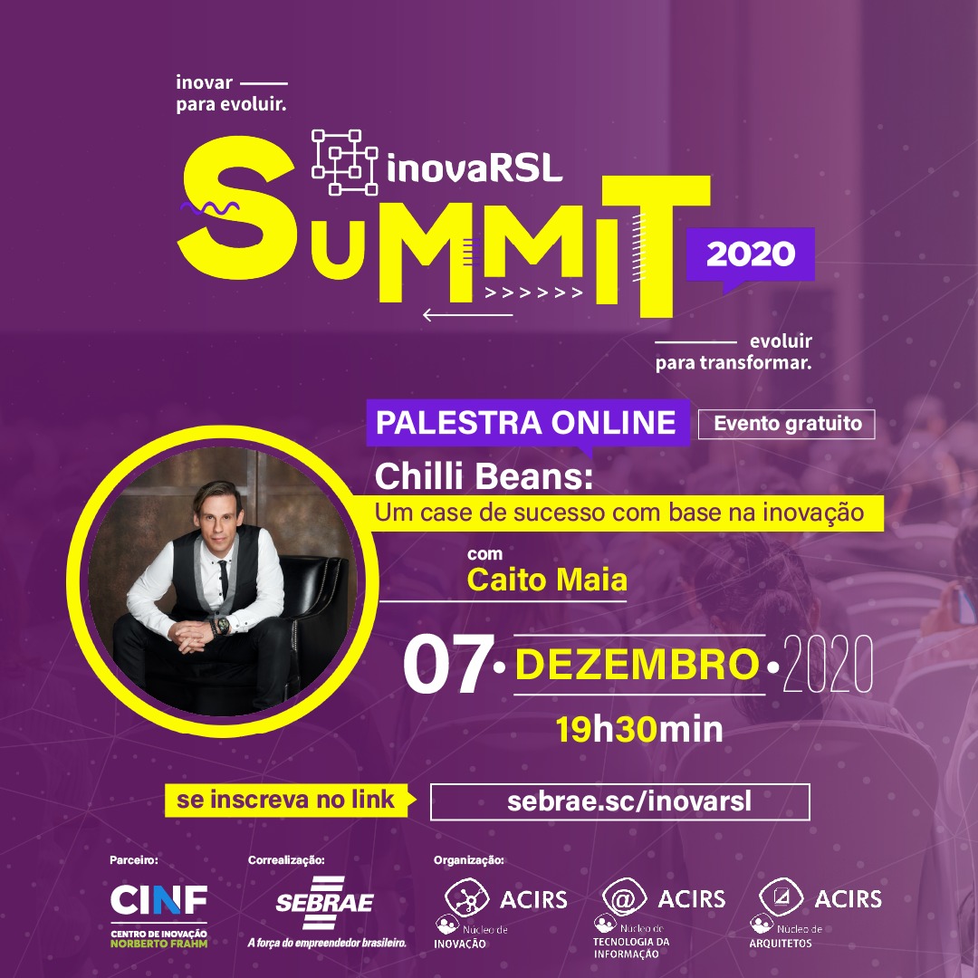 Fundador da Chilli Beans participa de palestra online para falar sobre inovação