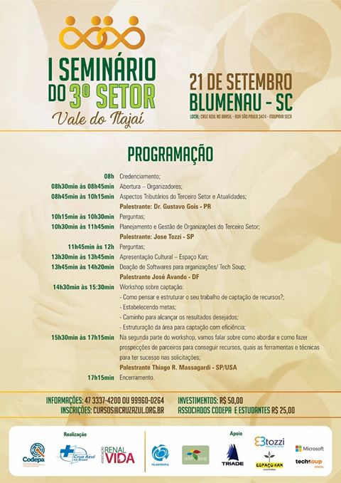 Blumenau recebe 1º Seminário do Terceiro Setor do Vale do Itajaí